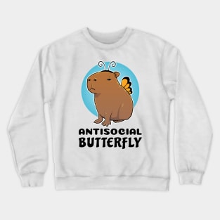 Antisocial Butterfly Capybara Crewneck Sweatshirt